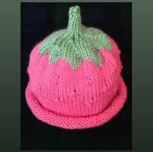 Hand-knit Raspberry Baby Hat 🍓